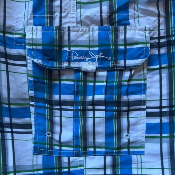 Panama Jack Blue and White Swim Trunks with Adjustable Waistband - Picture 4 of 5